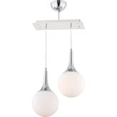 Normadia Şık 2’li Sıralı Krom Modern Koridor Mutfak ve Salon Avizesi - Seçenek 1 - 1BW-Beyaz