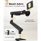 North Bayou NB Ergonomic A5-B 17''-32'' Tek Kol 2-9 kg Vesa Uyumlu Monitör Standı Yeni Model
