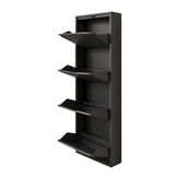 Northcity Kaser 9015 Antrasıt 4Lu Kılıtlı Metal Ayakkabılık
