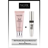 NOTE 3 in 1 Tinted Ton Eşitleyici 50 SPF Krem & Real Look Maskara Makyaj Seti