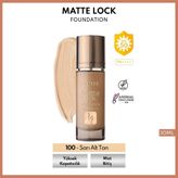 Note Matte Lock Foundation Fondöten 100 Sarı Alt Ton