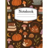 Notebook: Fall Pumpkin Fox Teapot Cottagecore Art Cover