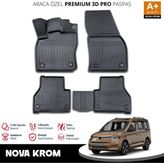 Nova Krom Vw Caddy 3D Pro Havuzlu Paspas 2020 Üzeri - Siyah