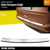 Nova Krom Vw Caddy 4 Krom Arka Tampon Eşiği 2021 Üzeri