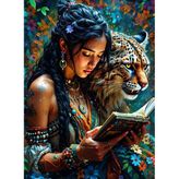 Nova Puzzle 1000 Parça Kitap Okuyan Yerli Kadın Puzzle - Kaplan