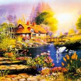 Nova Puzzle 1000 Parça Kuğulu Bahçe Puzzle