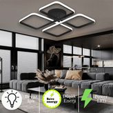 Novem Modern Plafonyer Ultra Süper Beyaz Ledli Avize Beyaz Işık - Siyah