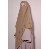 Nowa Scarf Sufle Khimar Peçeli Üç Katlı Şifon Şal Taba