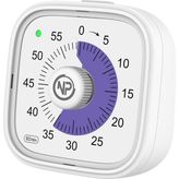 NPT31B Mutfak,ders,yemek Için 60DK Analog Alarm Zamanlayıcı,pomodoro Öğrenci Motivasyon Saati - Beyaz - Mor