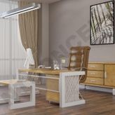 NTCollection Rose Doğal Ahşap Dörtlü Ofis ve Çalışma Odası Takımı - 220'lık Takım