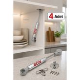 Nublado 4 Adet Dolap Kapak Amortisörü 80N Gri 20 cm Gazlı Pistonlu Kalkar Kapak Destek Mekanizması Montaj Aparatları ve 16 Vida Dahil Mutfak Banyo Dolabı Gardırop ve Mobilya Kapakları Için - 4'lü