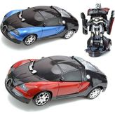 Numaca Robota Dönüşen Işıklı Sesli Pilli Oyuncak Araba Bugatti Modelli Oyuncak Transformers Araba