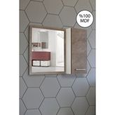 Nurcelant Aynalı Banyo Dolabı 80 cm Üst Modül Mdf Gordion - Koyu Kahve