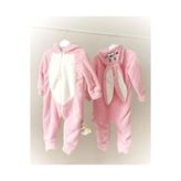 nurcix baby Nurcix Kız Çocuk Pembe Welsoft Tulum 1,2,3 Yaş