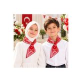 nurfemina Osmanlı / Barok Saray Motifli Ay Yıldızlı Lüks Kız Erkek Çocuk Okul Tören & Gösteri Kravat Fular