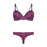 Nurteks Kadın Bordo Destekli Push-up Sütyen Ve String Takım 75-90b, Mor, 85B
