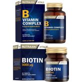 Nutraxin B Complex Vitamin 60 Kapsül ve Biotin 5000 Mg 30 Tablet - -