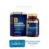 Nutraxin B Vitamin Complex 60 Tablet | 10 B Vitamini İçerir + Hap Kutusu Hediye