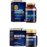 Nutraxin Biotin 5000 mcg 30 Tablet + B Vitamin Complex 60 Tablet
