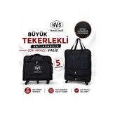 NVS 360° DÖNER 5 TEKERLEKLİ KATLANABİLİR YER KAPLAMAZ VALİZ, SEYAHAT ÇANTASI, BÜYÜK BOY VALİZ