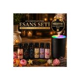 Nyora 6'Lı Premıum Seri 10 Ml Buhurdanlık Ve Hava Nemledirici Esans Seti Ve Işıklı Hava Nemledirici