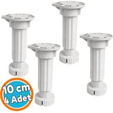 Nzb (4 Adet) Ayarlanabilir (10+2 Cm) Plastik Ayak Dolap Mobilya Tezgah Yükseltici Yükseltme Ayağı Gri