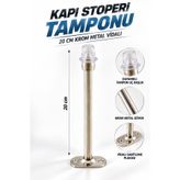 NZB Kapı Stoperi Tamponu 20 cm Krom Metal Vidalı Kapı Stopu Silikonlu