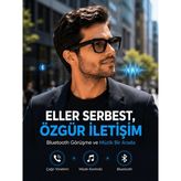 Nzm Store Siyah Kameralı Akıllı Gözlük Bluetooth Telefon Görüşmeli Video Fotoğraf ve Ses Kayıtlı Dokunmatik Kontrollü - Acı Kahverengi