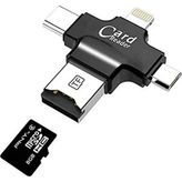 Obrax 4 In 1 Ios Android Type-C Lightning Usb-A Microsd Tf Kart Okuyucu - Siyah
