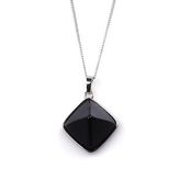 Obsidyen Doğal Taş Piramit Model Kolye