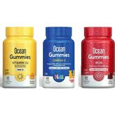 Ocean Gummies Omega-3+Ocean Gummies D Vitamini+Ocean Gummies Iron