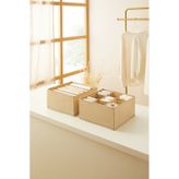 Ocean Home Textile 2'li Bölmeli Bej Balıksırtı Çekmece İçi Düzenleyici Kutu Set