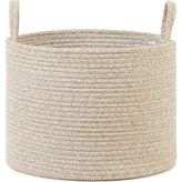 Ocean Home Textile 35x27 cm Bej Kırçıllı Pamuklu Halat Sepet