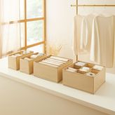 Ocean Home Textile 4'lü Bölmeli Bej Balıksırtı Çekmece İçi Düzenleyici Kutu Set