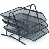 Odea 3'lü Tel Evrak Rafı, Metal Perforeli, Siyah, 9181 - 12M-Krem