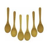 Odea Bambu Çay Kaşığı Seti, Oval Ahşap Kaşık, Doğal Bambu Malzeme, 6 Parça