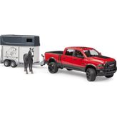 Odea Bruder - Ram 2500 Pickup ve At Nakil Römorku Ölçekli Model - Ahşap