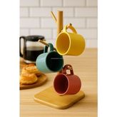 Odea Doğal Bambu Kupa Bardak Askısı, 6'lı Stand - 001-Renkli