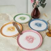 Odea Keramika Flowers Mottolu Nordic Pasta Tabağı 22 cm 4 Adet 22804-05