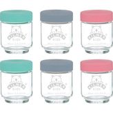 Odea Kilner Bebek Kavanoz Seti 190 ml / 6 Bebek Maması Kabı/ev Yapımı Bebek Mamasının Saklanması, Dondurulması ve Sunulması/zararlı Madde ve Yumuşatıcı Içermez/silikon Kapak 3 Renkte - 001-Renkli - 1 Adet - 0,21 L