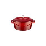 Odea Lava Metal Oval Mini Tencere, Kırmızı
