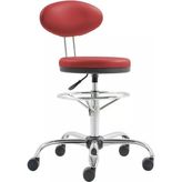 Odea Mios Arkalıklı Tabure - Tam Çemberli - Kırmızı - 701 - Siyah