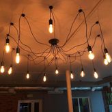 Odea Örümcek Avize, Sarkıt Lamba, E27 Vintage, Endüstri, Kendin Yap, Retro Sarkıt Lamba, Yatak Odası, Oturma Odası, Yemek Odası, Otel Dekorasyonu Için Sarkıt Lamba (Ampulsüz) (Siyah, 14 Lamba) - 00-Beyaz
