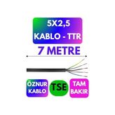 Odea Öznur 5x2,5 Ttr Kablo, 7 Metre, Siyah