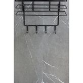 Odea Siyah Termoplastik Kaplamalı Banyo Köşeliği Askılığı