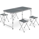 Odea Tr Camping Katlanır Masa Tabure Seti - Ahşap - 318-Kahve