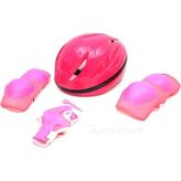 Odea Tr Çocuk Kask Dizlik Dirseklik Eldiven Koruyucu Set 7 Parça, Pembe - Abanoz