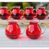 Odea Tr Keyf-I Ala 6'li Borosilikat Cam Kulplu Çay Bardağı Seti - Isıya Dayanıklı Şeffaf Cam 320 ml - 00-Siyah - Beyaz