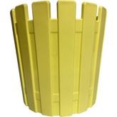 Odea Tr Sarı Plastik Çit Tasarımlı Saksı, Dekoratif Bahçe Saksısı, Modern Stil 16X15 cm