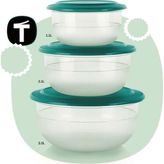 Odea Tupperware Kristalin Saklama ve Servis Kabı 3 Lü Set Yeşil - Abanoz